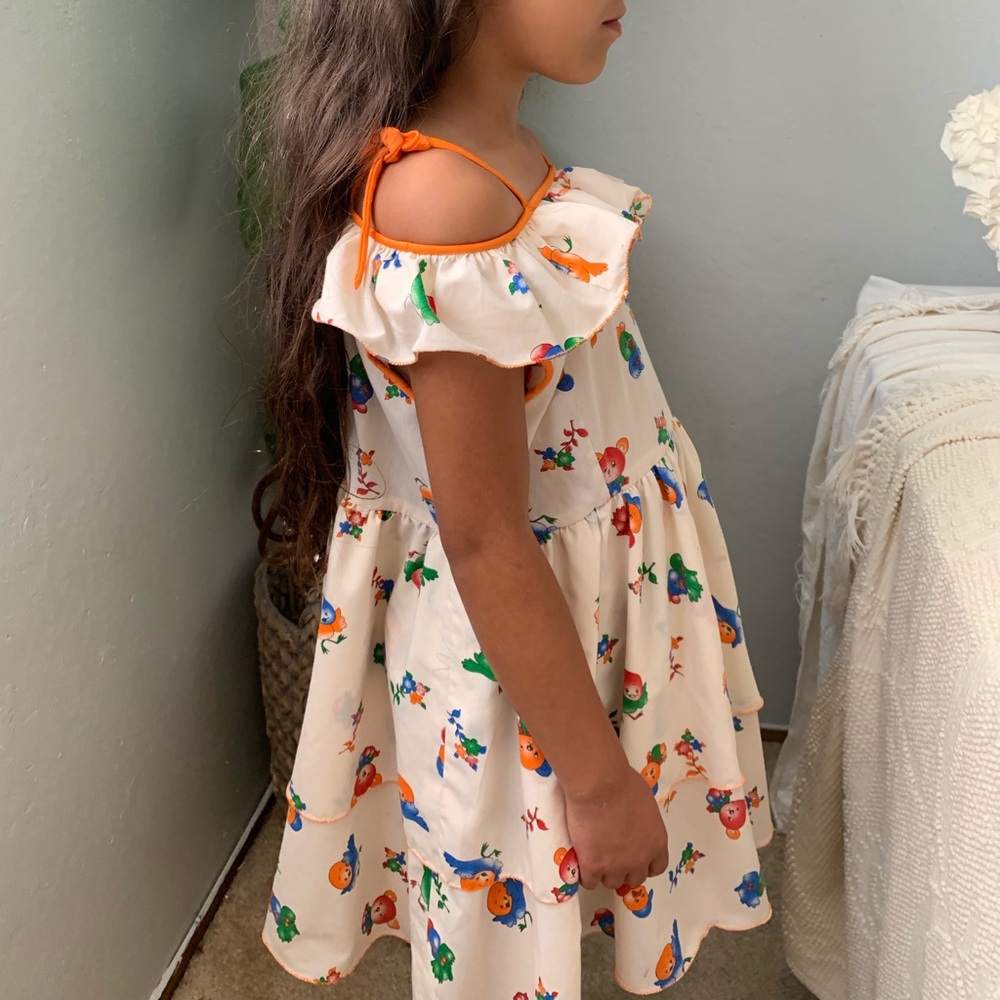 Girls vintage orange dress